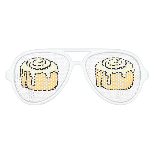 Cinnamon Roll Honey Bun Cute Cartoon Design Aviator Zonnebril (Voorkant)