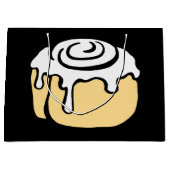 Cinnamon Roll Honey Bun Cute Cartoon Design Black Large Cadeautasje (Voorkant)