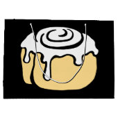 Cinnamon Roll Honey Bun Cute Cartoon Design Black Large Cadeautasje (Achterkant)