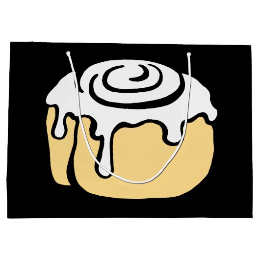 Cinnamon Roll Honey Bun Cute Cartoon Design Black Large Cadeautasje (Achterkant)