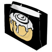 Cinnamon Roll Honey Bun Cute Cartoon Design Black Large Cadeautasje (Achterkant Gekanteld)
