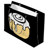 Cinnamon Roll Honey Bun Cute Cartoon Design Black Large Cadeautasje (Voorkant Gekanteld)