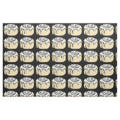 Cinnamon Roll Honey Bun Cute Cartoon Design Black Stof (Fat Quarter)