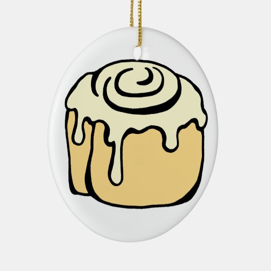 Cinnamon Roll Honey Bun Cute Cartoon Design Keramisch Ornament (Rechts)
