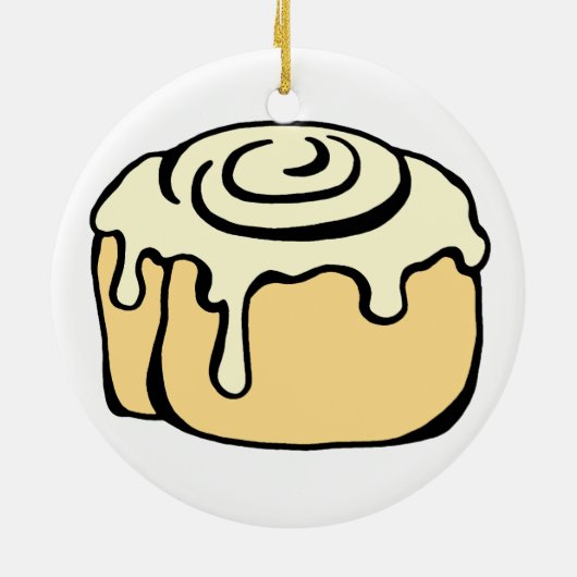 Cinnamon Roll Honey Bun Cute Cartoon Design Keramisch Ornament (Achterkant)