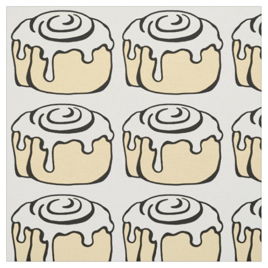 Cinnamon Roll Honey Bun Cute Cartoon Design Stof (Swatch)