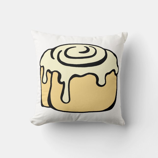 Cinnamon Roll Honey Bun Cute Cartoon Design White Kussen (Voorkant)