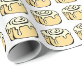 Cinnamon Roll Honey Bun Cute Funny Cartoon Cadeaupapier (Rol Hoek)