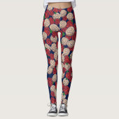 Cinnamon Roll Lovers Rozen Floral Foodie Humor Leggings (Voorkant)