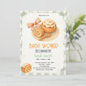 Cinnamon Roll party theme invitation Kaart (Staand voorkant)