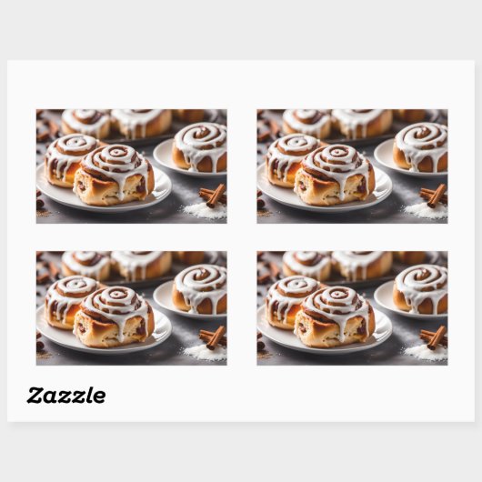 Cinnamon Roll Rechthoekige Sticker (Vel)
