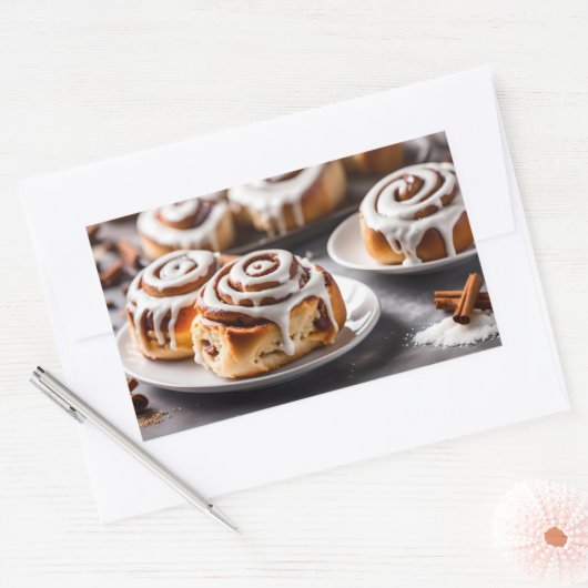 Cinnamon Roll Rechthoekige Sticker (Envelop)