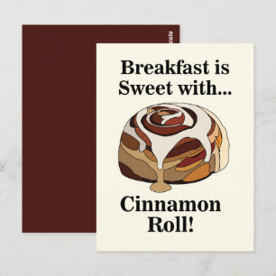 Cinnamon Roll Sweet Bun Bakery Briefkaart