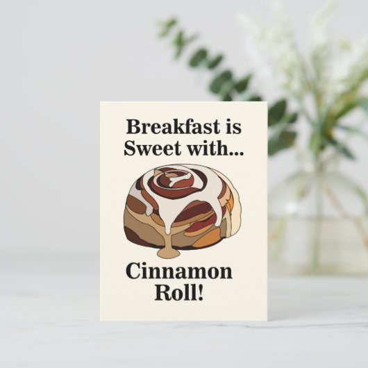 Cinnamon Roll Sweet Bun Bakery Briefkaart (Staand voorkant)
