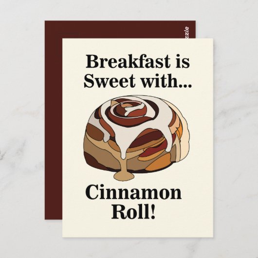 Cinnamon Roll Sweet Bun Bakery Briefkaart (Voorkant / Achterkant)