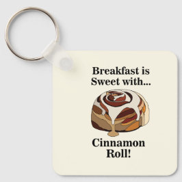 Cinnamon Roll Sweet Bun Ontbijt Sleutelhanger