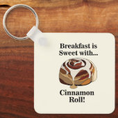 Cinnamon Roll Sweet Bun Ontbijt Sleutelhanger (Voorkant)