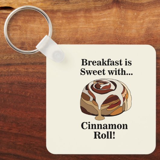 Cinnamon Roll Sweet Bun Ontbijt Sleutelhanger (Voorkant)