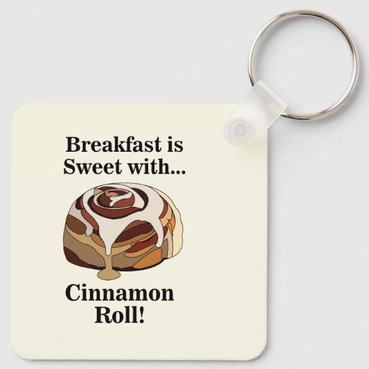 Cinnamon Roll Sweet Bun Ontbijt Sleutelhanger (Achterkant)