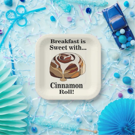 Cinnamon Roll Sweet Bun Ontbijtfeestje Papieren Bordje (Feest)