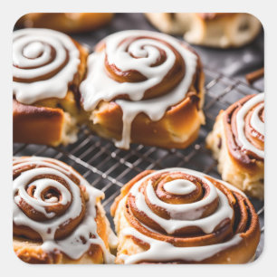 Cinnamon Roll Vierkante Sticker