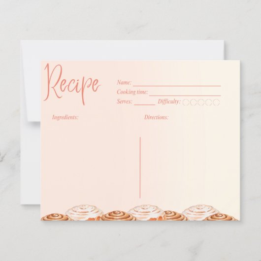 Cinnamon Roll Watercolor Recipe Card (Voorkant)