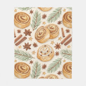 Cinnamon Rolls and Spices - Holiday Baking Fleece Deken (Voorkant)
