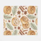 Cinnamon Rolls and Spices - Holiday Baking Fleece Deken (Voorkant (Horizontaal))