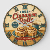 Cinnamon Rolls Coffee & Bakery Rustic Baking Gift Grote Klok (Voorkant)