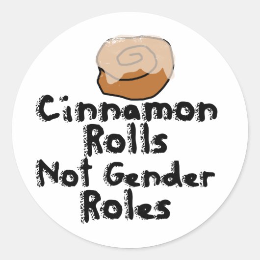 Cinnamon Rolls niet genderrollen Ronde Sticker (Voorkant)