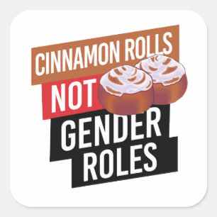 Cinnamon Rolls niet genderrollen Vierkante Sticker