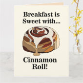 Cinnamon Rolls Sweet Bun Ontbijt Kaart (Gele Bloem)