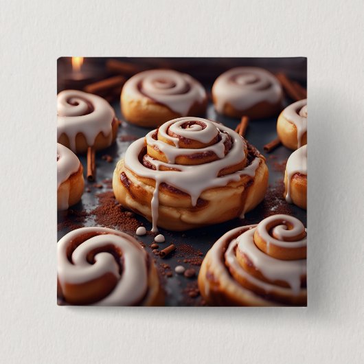 Cinnamon Rolls Vierkante Button 5,1 Cm (Voorkant)