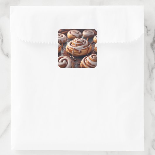 Cinnamon Rolls Vierkante Sticker (Tas)