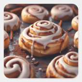 Cinnamon Rolls Vierkante Sticker (Voorkant)