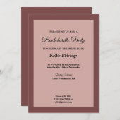 Cinnamon Roos - Bachelorette partijuitnodiging Kaart (Voorkant / Achterkant)