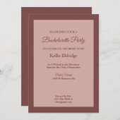 Cinnamon Roos - Bachelorette partijuitnodiging Kaart (Voorkant / Achterkant)