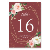 Cinnamon Roos Blush Floral Geometric Lijst Weddens Kaart (Achterkant)