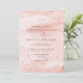 Cinnamon Roos Dusty Roos Gold Waterverf Monogram Kaart (Staand voorkant)