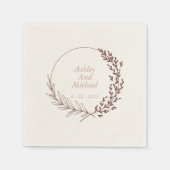 Cinnamon roos elegant gepersonaliseerde trouwluier servet (Voorkant)