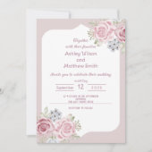 Cinnamon Roos floral bruiloft Kaart (Voorkant)