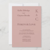 Cinnamon Roos Forever Love Wedding Invitation Kaart (Voorkant)