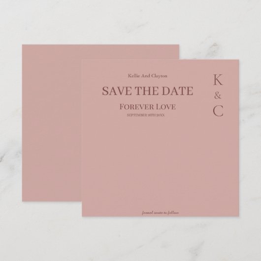 Cinnamon Roos Forever Love Wedding Save the Date (Voorkant / Achterkant)