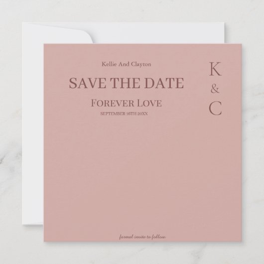 Cinnamon Roos Forever Love Wedding Save the Date (Voorkant)