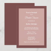 Cinnamon Roos Framed Bridal Shower Invitation Kaart (Voorkant / Achterkant)
