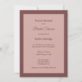 Cinnamon Roos Framed Bridal Shower Invitation Kaart