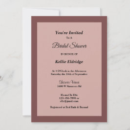 Cinnamon Roos Framed Bridal Shower Invitation Kaart