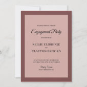 Cinnamon Roos Framed Engagement Party Invitation Kaart (Voorkant)