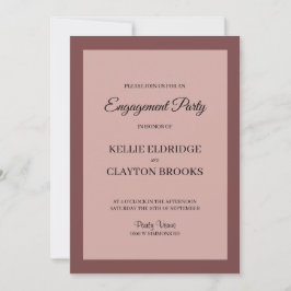 Cinnamon Roos Framed Engagement Party Invitation Kaart