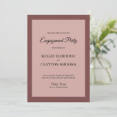 Cinnamon Roos Framed Engagement Party Invitation Kaart (Staand voorkant)